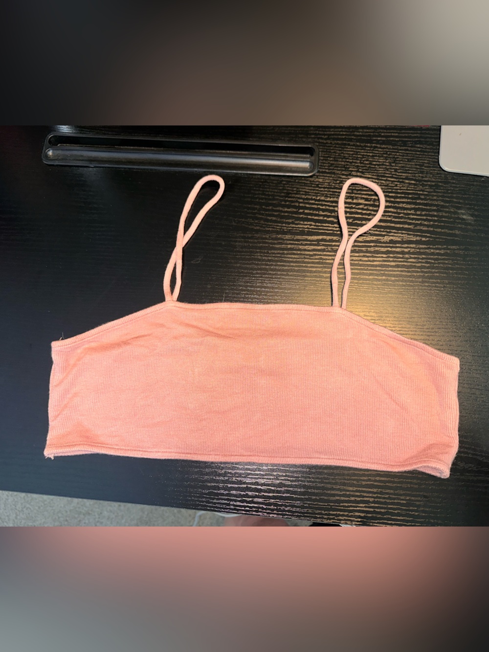 Free People Beach Size Medium Pink Ribbed Cropped Cami Top Bralette